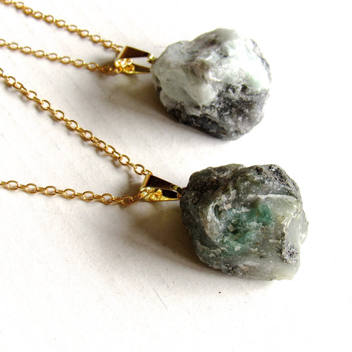 Green Emerald Stone Necklaces