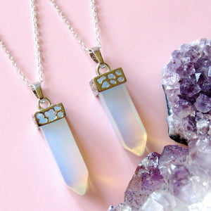 Silver Crowned Opalite Necklaces