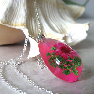 (On Sale!) Bubblegum Real Flower Necklaces