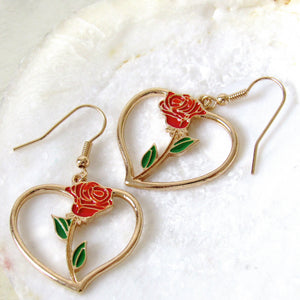 Everlasting Rose Stem Earrings