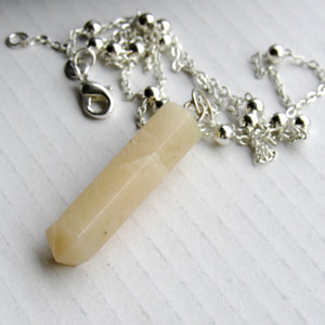 (On Sale!) Calcite Silver Bulb Necklaces