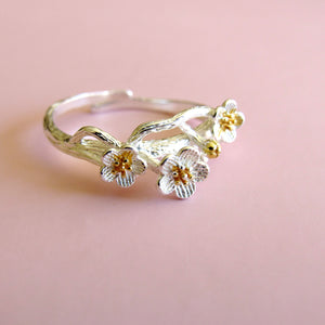 Sterling Silver Floral Branch Rings