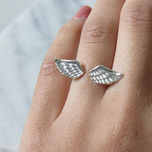 Silver Angel Wing Rings