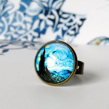 Load image into Gallery viewer, Van Gogh &quot;The Starry Night&quot; Ring