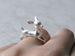 Silver Running Deer Ring