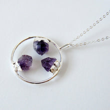 Load image into Gallery viewer, Triple Amethyst Point Hoop Necklaces