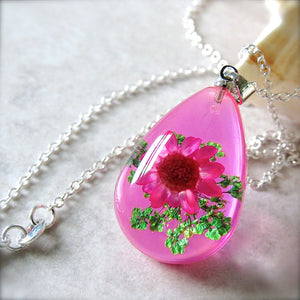 (On Sale!) Bubblegum Real Flower Necklaces
