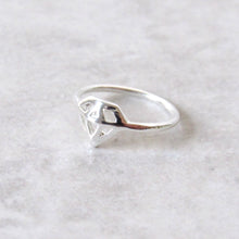 Load image into Gallery viewer, Silver Geometric Diamond Rings