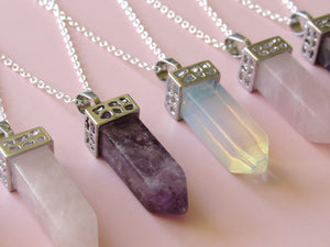 Silver Crowned Opalite Necklaces