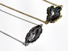 Load image into Gallery viewer, Silver Dipped Geode Slice Necklaces