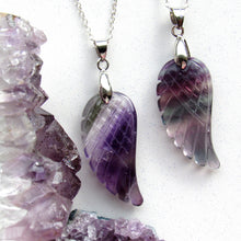 Load image into Gallery viewer, Rainbow Fluorite Angel Wing Necklaces