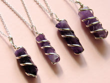 Load image into Gallery viewer, Silver Spun Amethyst Necklaces