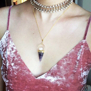 Crystal Ball Amethyst Necklaces