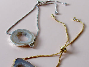 (New!) Geode Slice Bracelets (Gold or Silver)