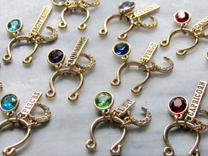 (New!) Jeweled Zodiac Charm Necklaces (12 choices)