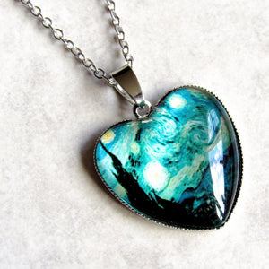 Van Gogh Heart "The Starry Night" Necklace
