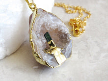 Load image into Gallery viewer, Oco Geode Tourmaline Point Necklaces