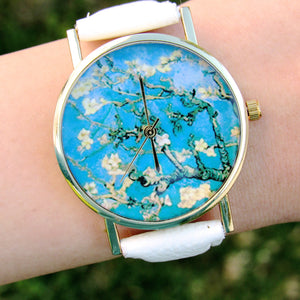 Van Gogh "Almond Blossoms" Watch (White)
