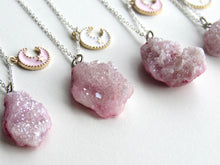 Load image into Gallery viewer, Celestial Pink Druzy Necklaces