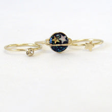 Load image into Gallery viewer, Saturn Star Midi Ring Set (3pc)