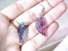 Load image into Gallery viewer, Mini Rainbow Fluorite Angel Wing Earrings