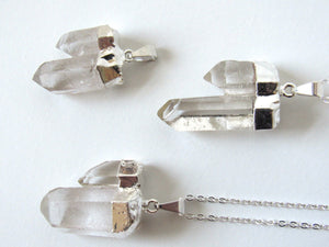 Double Quartz Point Necklaces (Silver)