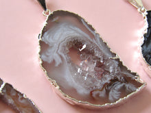 Load image into Gallery viewer, Silver Dipped Geode Slice Necklaces