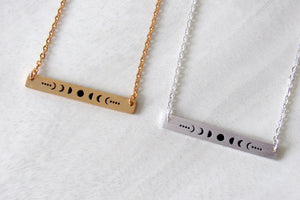 Silver Moon Phase Necklaces