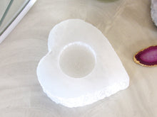 Load image into Gallery viewer, Selenite Heart Candle Holders