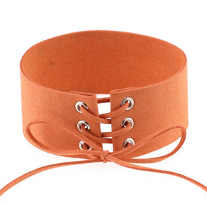 (New!) Lace Up Suede Chokers (4 Colors)