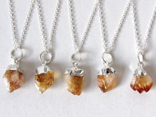 Load image into Gallery viewer, Silver Dipped Citrine Point Necklaces