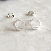 Load image into Gallery viewer, Silver Saturn Earrings