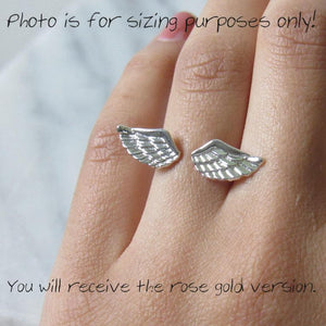 Rose Gold Angel Wing Rings