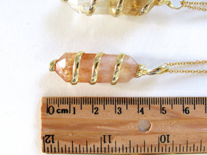 (New!) Gold Wrapped Citrine Necklaces