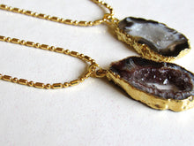 Load image into Gallery viewer, Gold Dipped Geode Slice Chokers