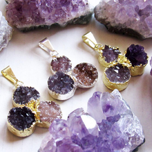 Load image into Gallery viewer, Twinkling Amethyst Druzy Necklaces