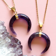 Load image into Gallery viewer, Amethyst Moon Necklaces