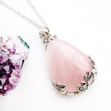 Load image into Gallery viewer, Blooming Rose Quartz Necklaces