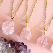 Load image into Gallery viewer, Raw Rose Quartz Necklaces