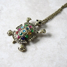 Load image into Gallery viewer, (On Sale!) Jeweled Turtle Necklace