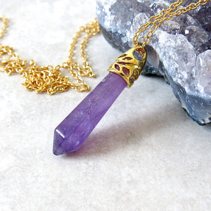 (On Sale!) Amethyst Stone Necklaces