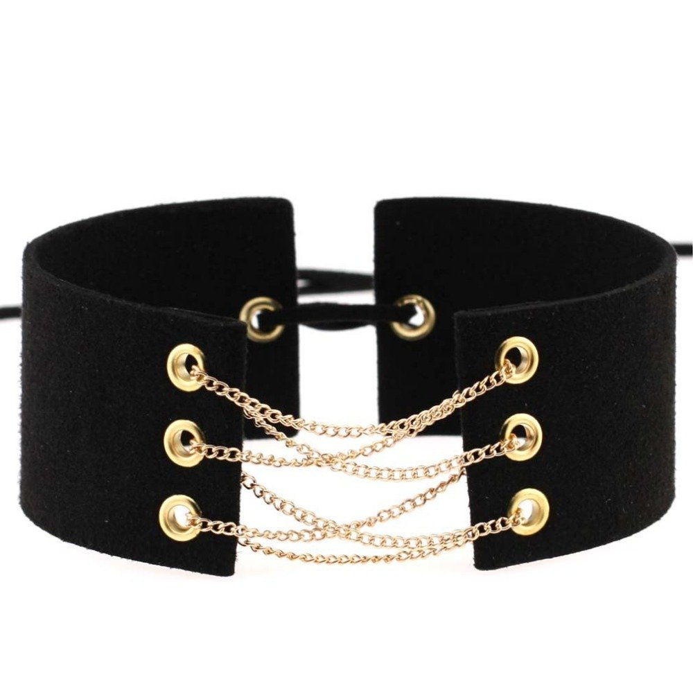(New!) Golden Lace Up Chokers