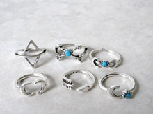 Load image into Gallery viewer, (On Sale!) Arrow and Moon Ring Set (6pc)