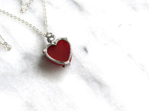 Twinkling Carnelian Agate Heart Necklaces