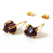Load image into Gallery viewer, Raw Tourmaline Stud Earrings