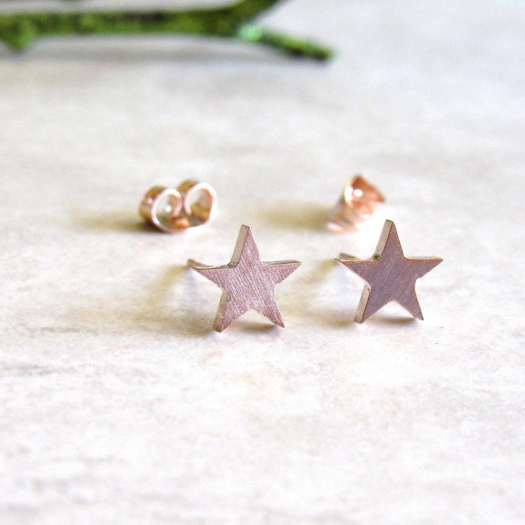 Rose Gold Star Earrings