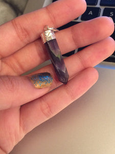 Royal Silver Fluorite Point Necklaces