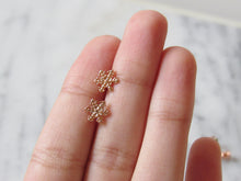 Load image into Gallery viewer, Rose Gold Snowflake Earrings