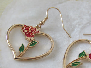 Everlasting Rose Stem Earrings