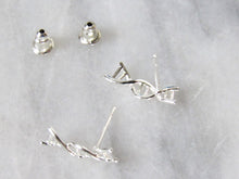 Load image into Gallery viewer, Silver DNA Molecule Earrings